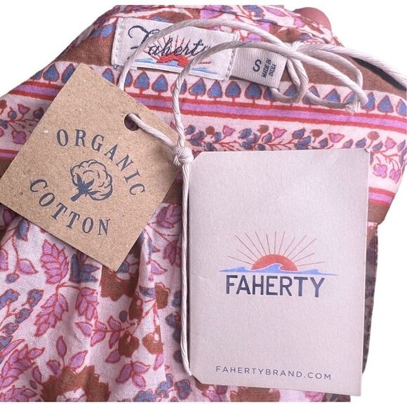 Faherty Orinda Organic Cotton Floral Maxi Dress NWT Size Small - Picture 12 of 13